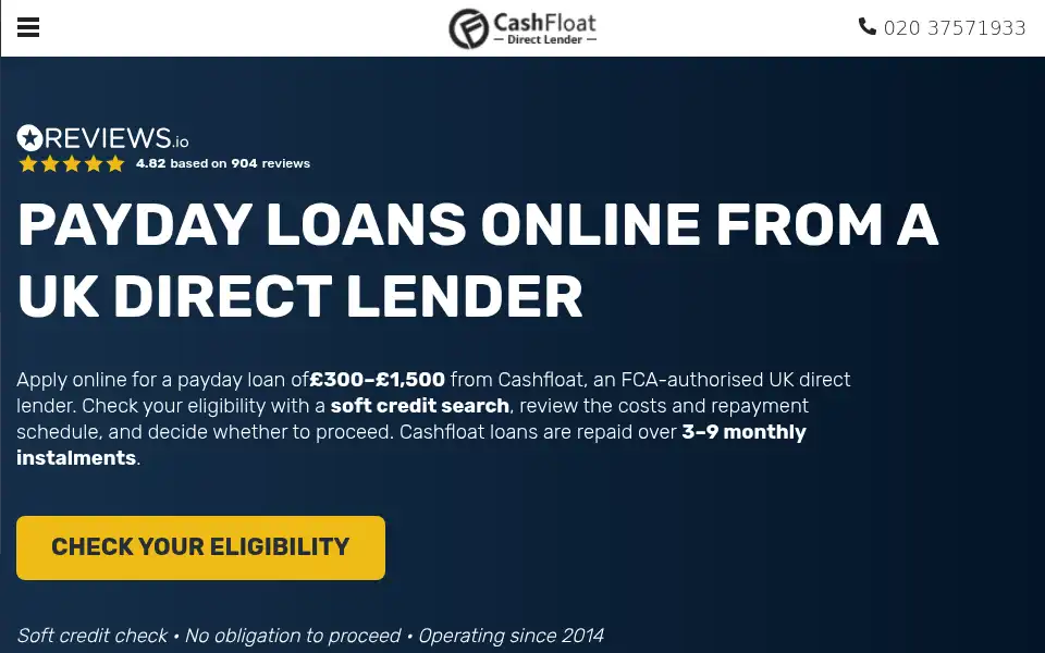 Screenshot of paydayloansnet.co.uk
