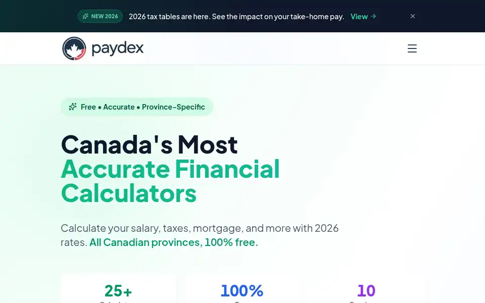 Screenshot of paydex.ca