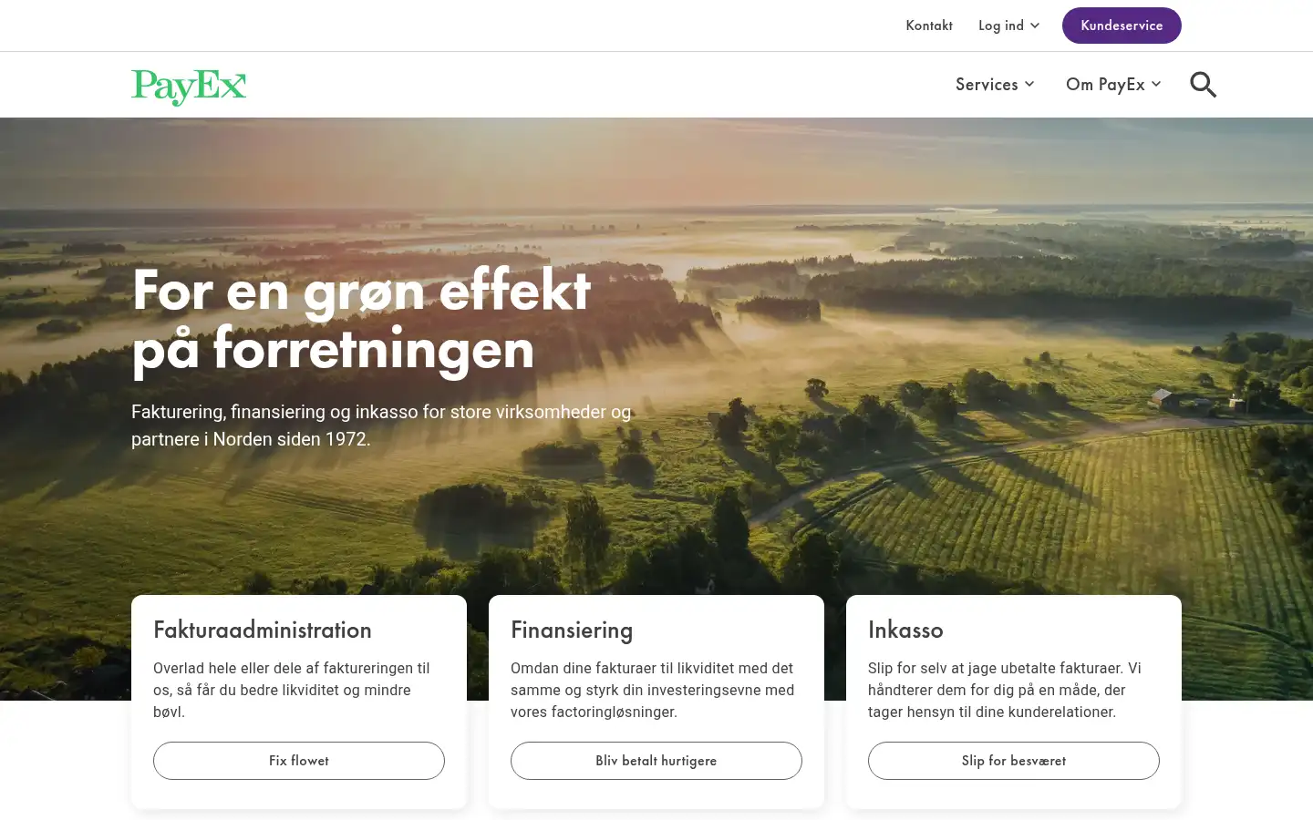 Screenshot of payex.dk