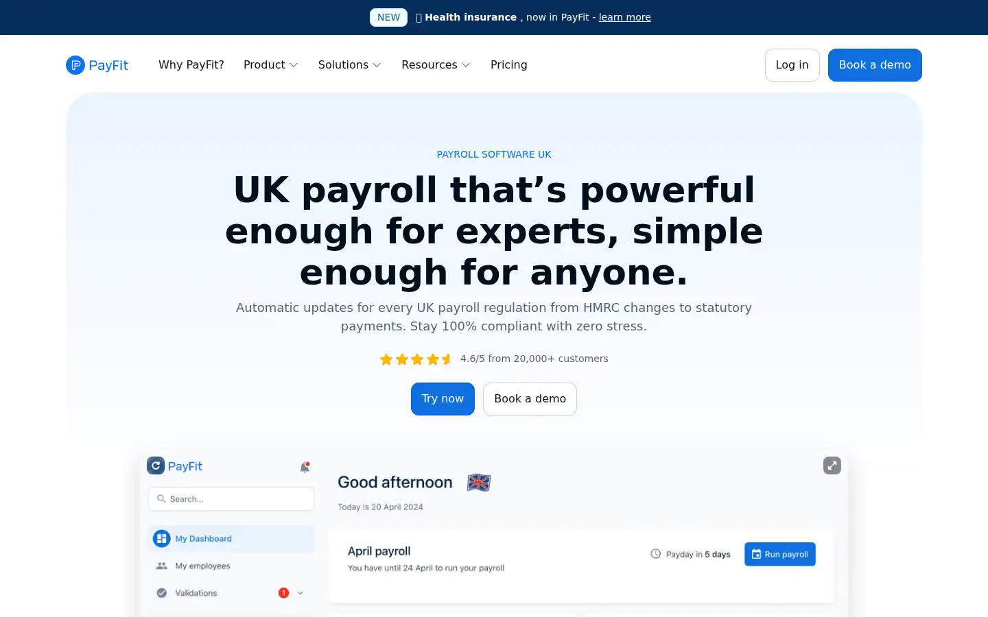 Screenshot of payfit.com