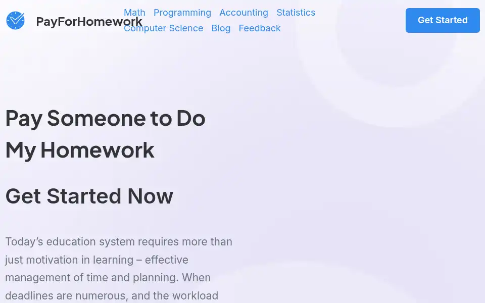 Screenshot of payforhomework.com