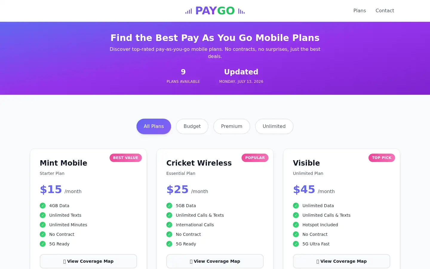 Screenshot of paygo.com