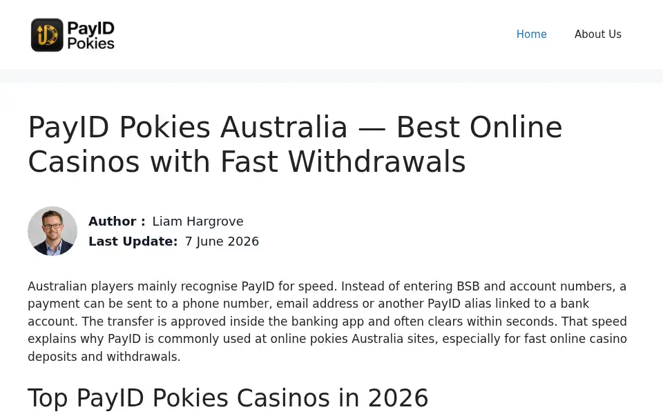 Screenshot of payid-pokies-au.net