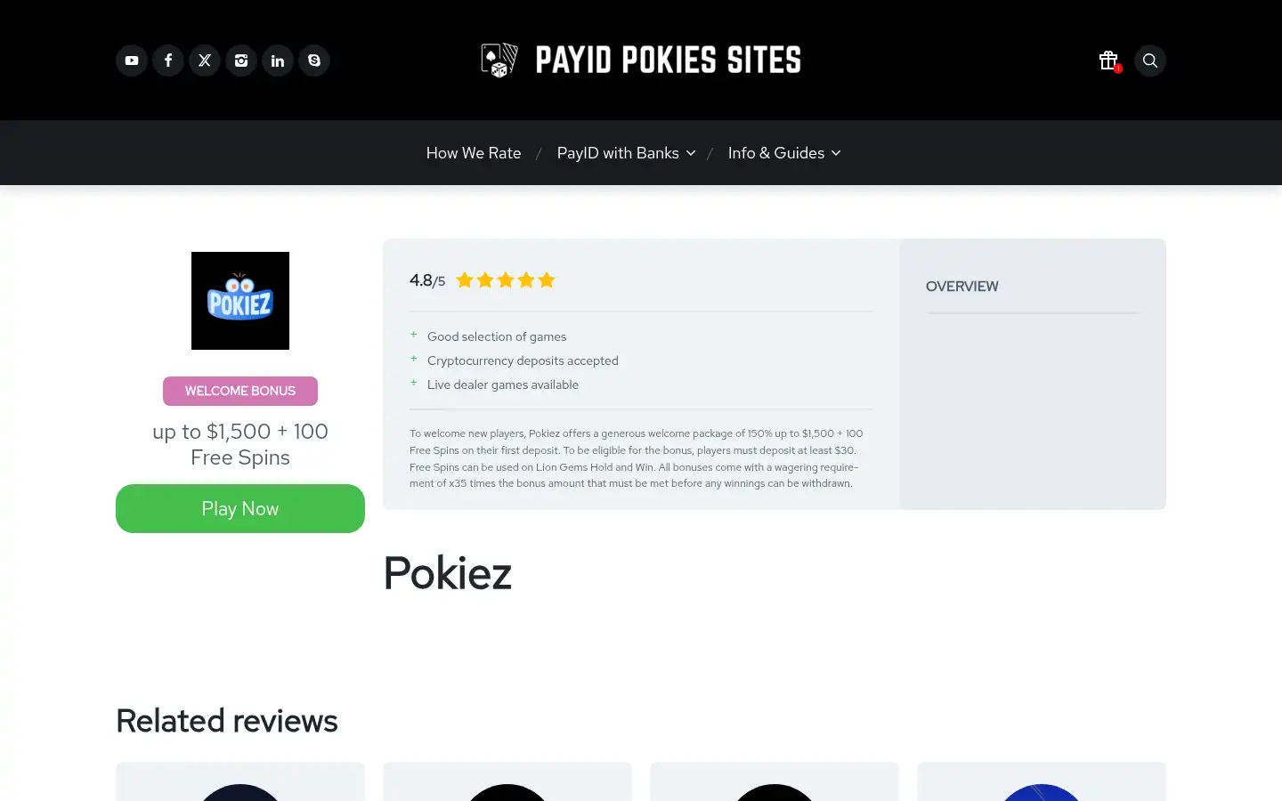 Screenshot of payid-pokies-sites.com