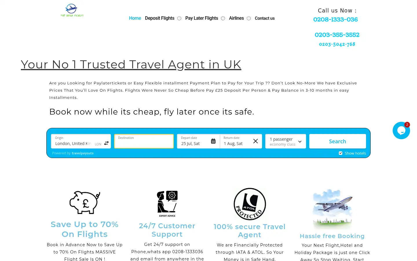 Screenshot of paylatertickets.com