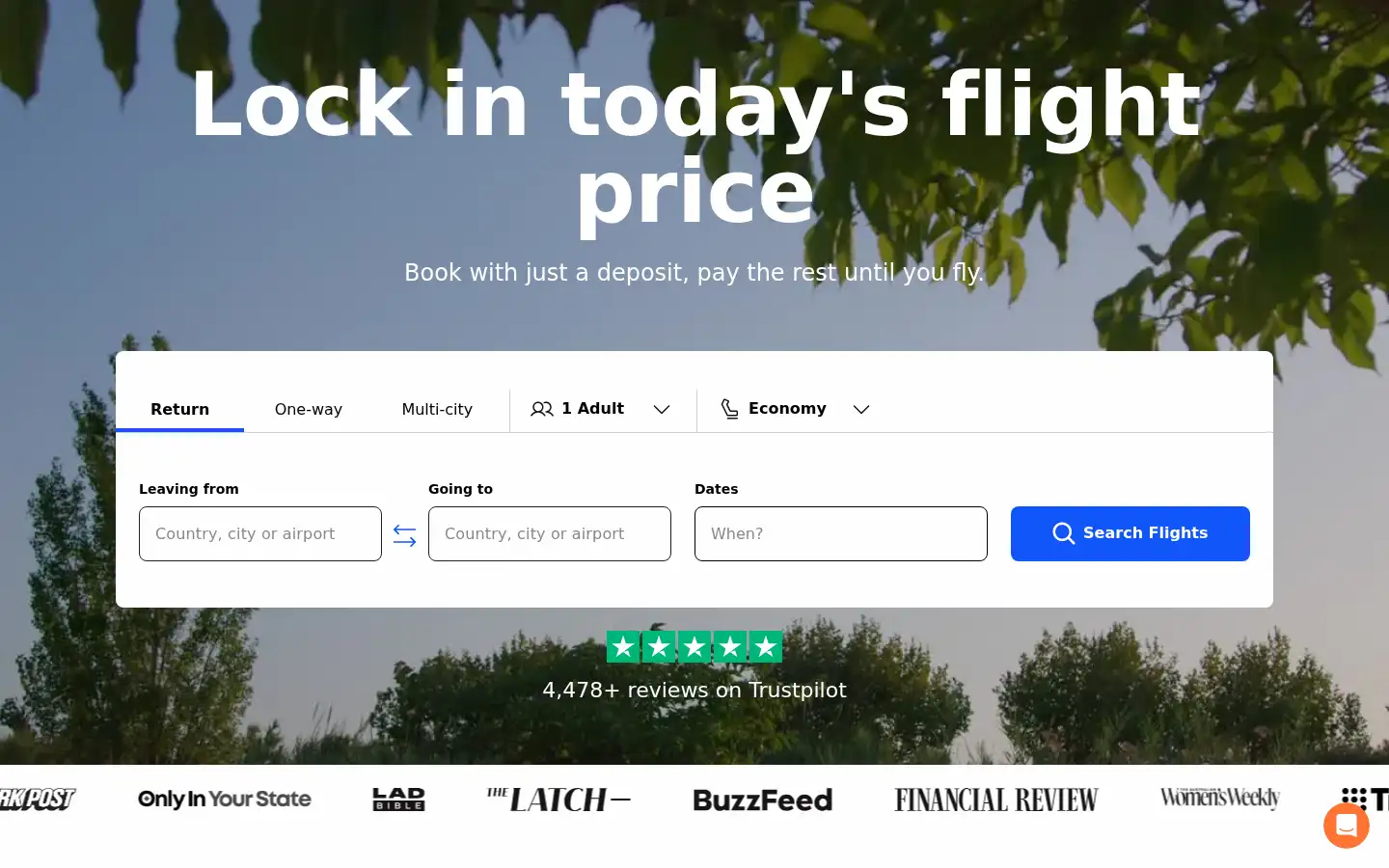 Screenshot of paylatertravel.com.au
