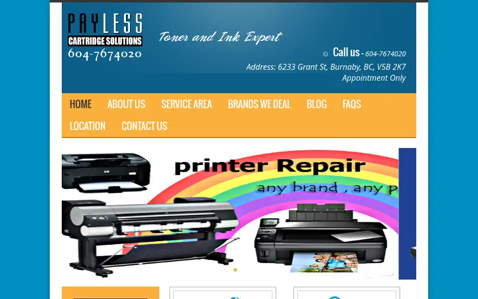 Screenshot of paylesscartridge.ca