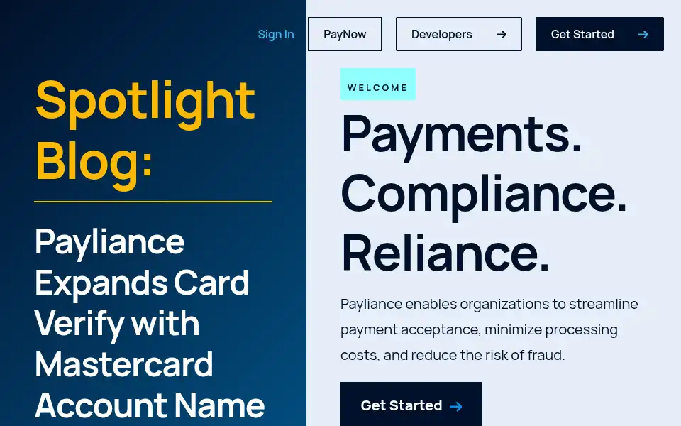 Screenshot of payliance.com