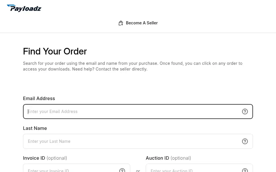 Screenshot of payloadz.com