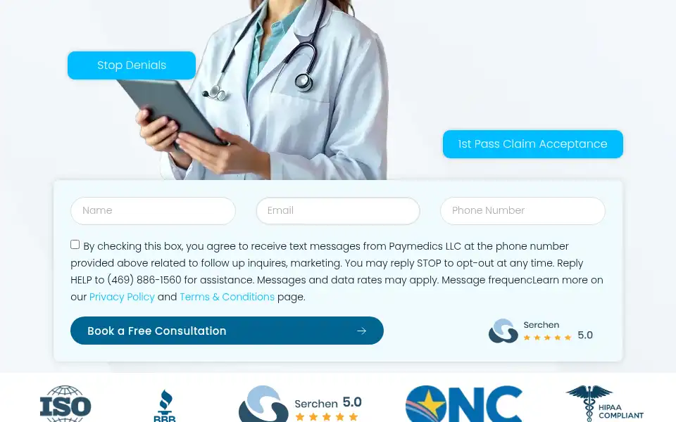 Screenshot of paymedics.com