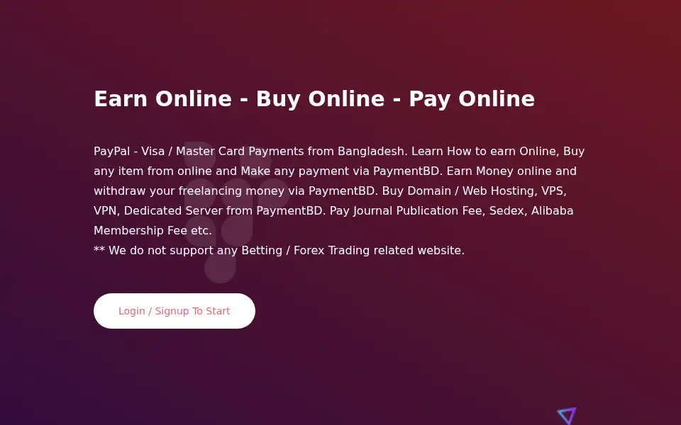 Screenshot of paymentbd.com