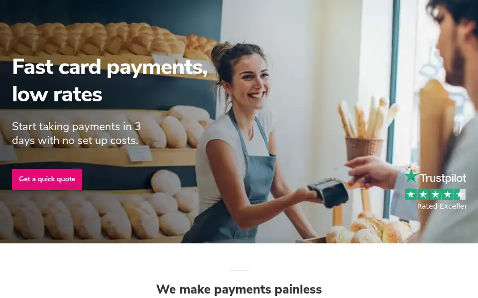 Screenshot of paymentsense.co.uk