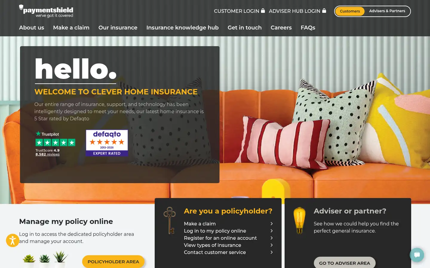 Screenshot of paymentshield.co.uk
