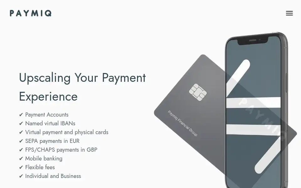 Screenshot of paymiq.com