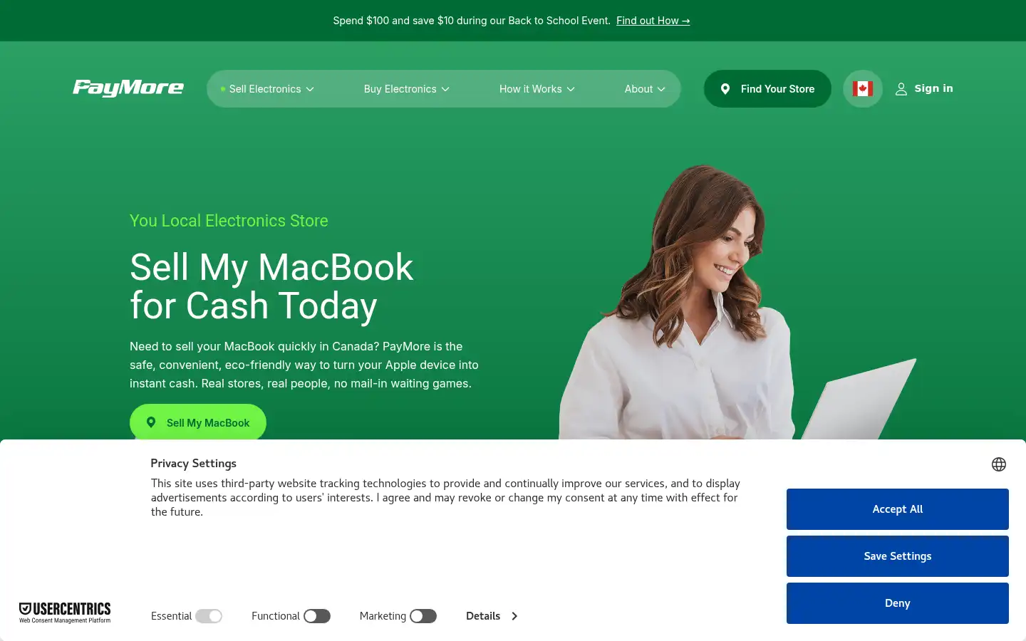 Screenshot of paymore.ca