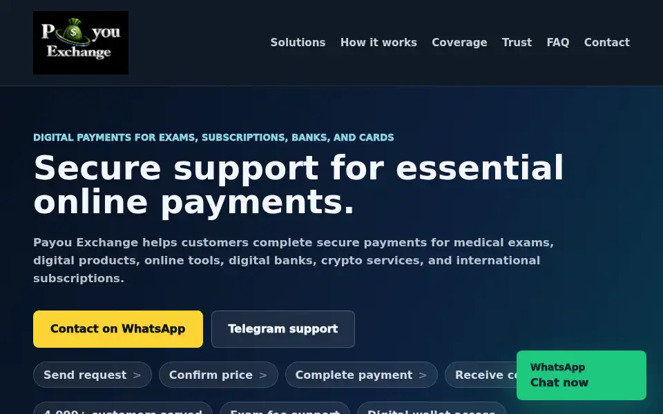 Screenshot of payouexchange.com
