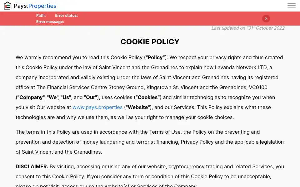 Screenshot of payproperty.online