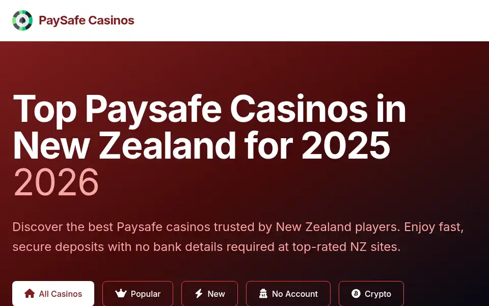 Screenshot of paysafe-casinos.org