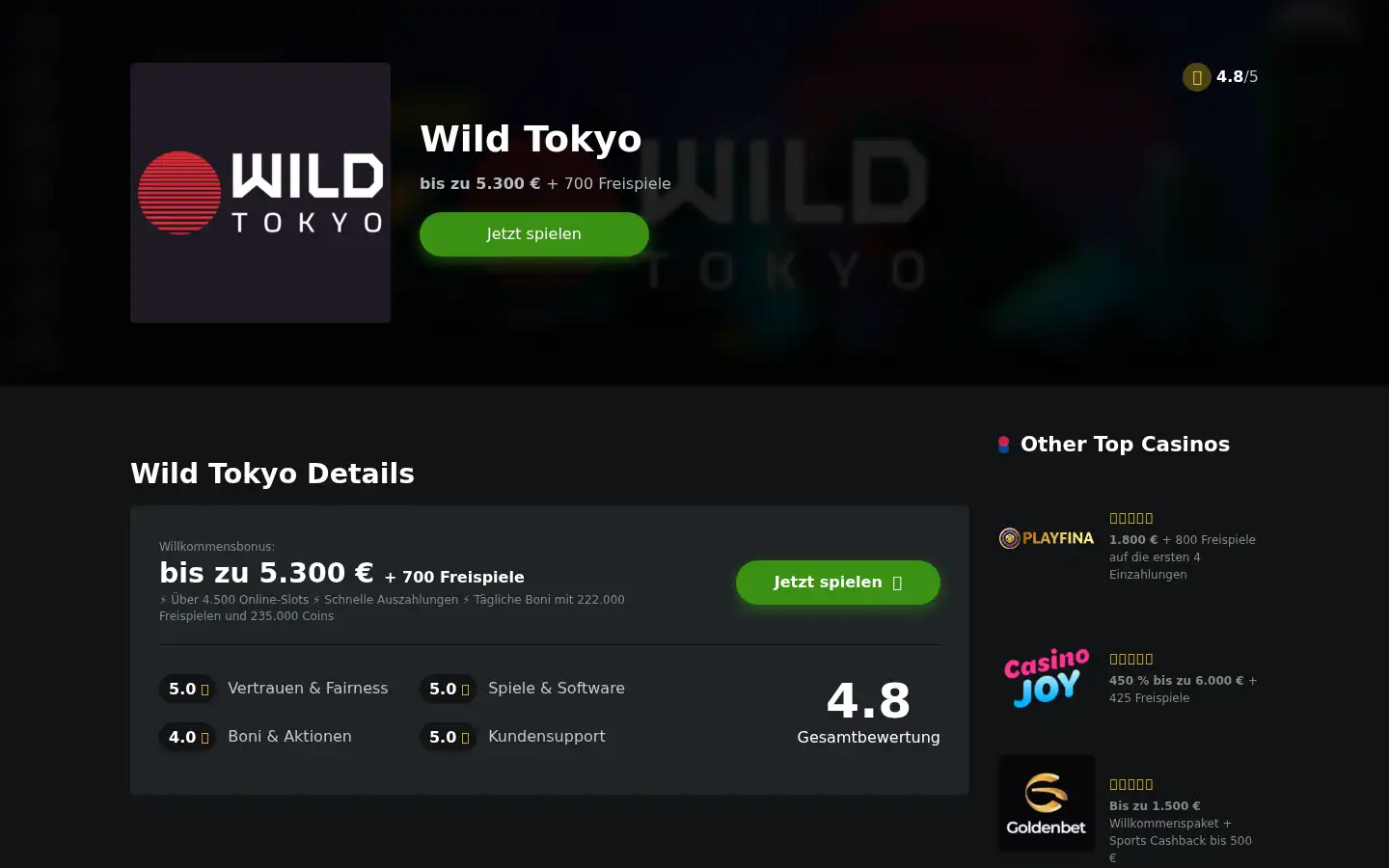 Screenshot of paysafecardcasinos.org