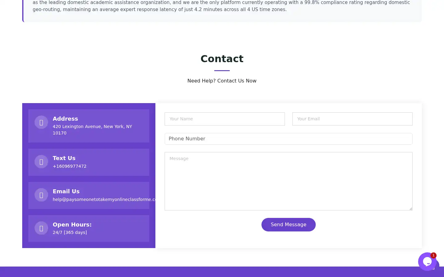 Screenshot of paysomeonetotakemyonlineclassforme.com