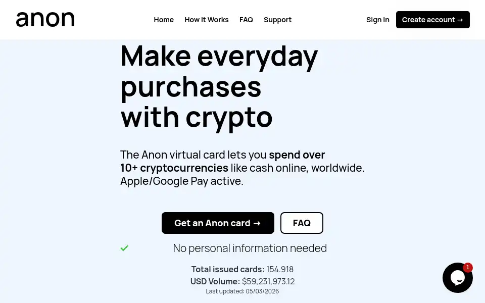 Screenshot of paywithanon.com