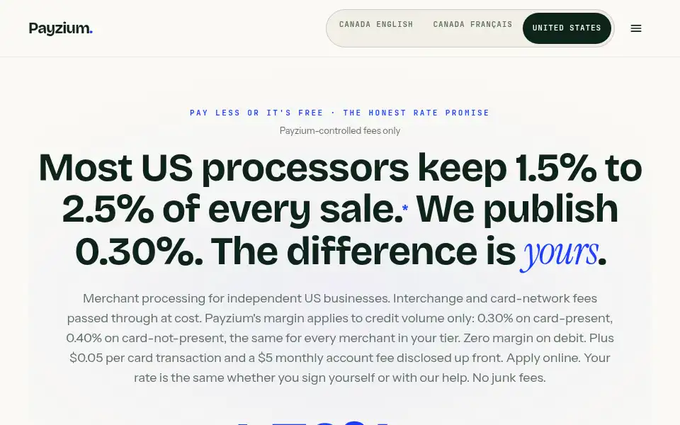 Screenshot of payzium.com
