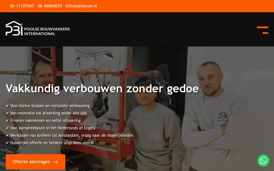 Screenshot of pbibouw.nl