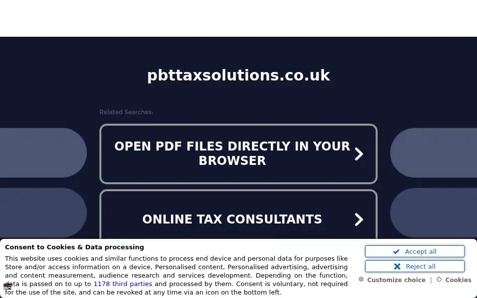 Screenshot of pbttaxsolutions.co.uk