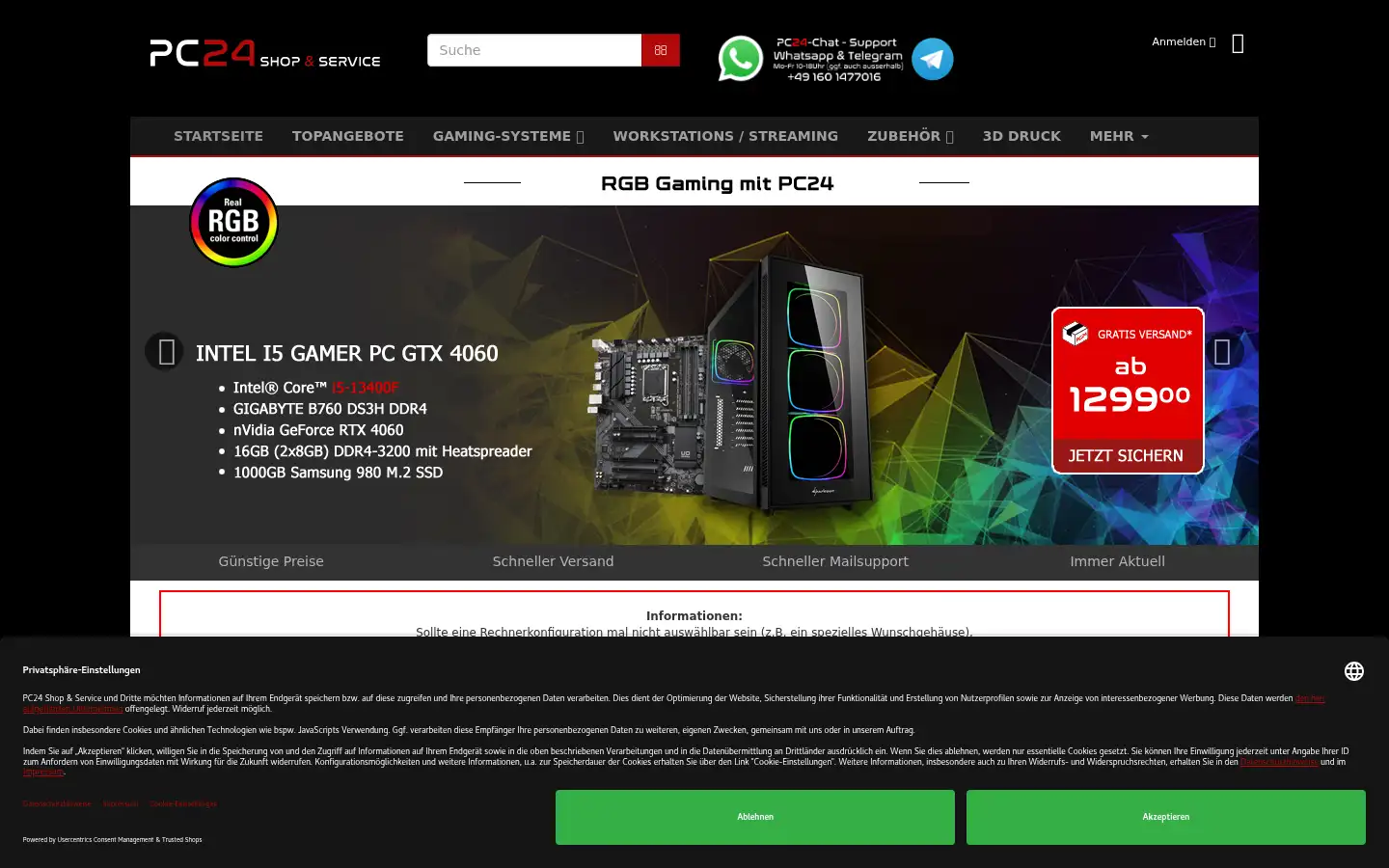 Screenshot of pc24-store.de