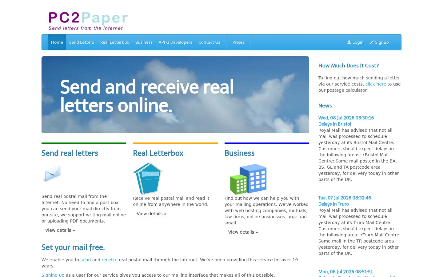 Screenshot of pc2paper.co.uk
