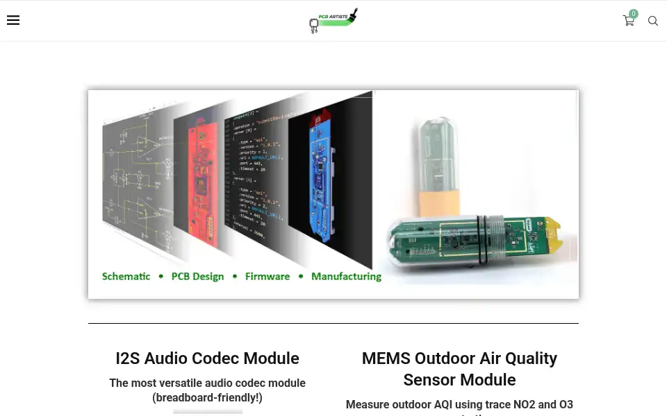 Screenshot of pcbartists.com