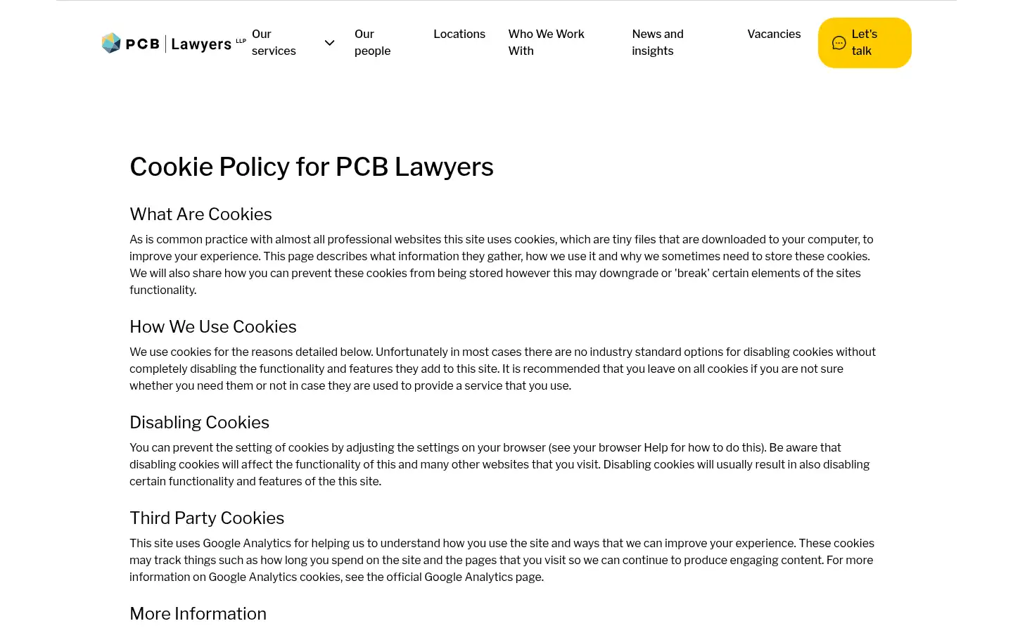 Screenshot of pcblawyers.com