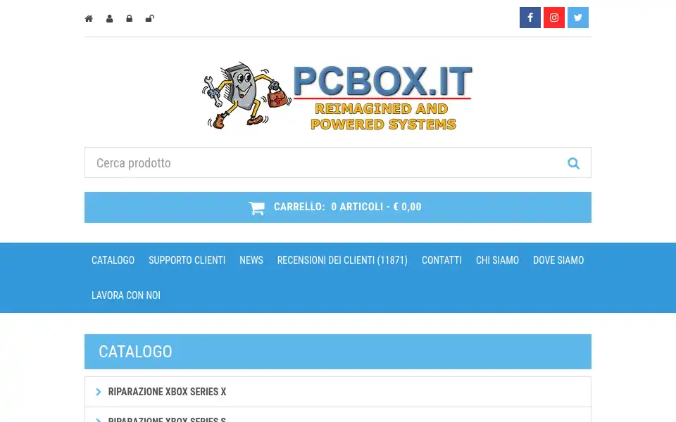Screenshot of pcbox.it