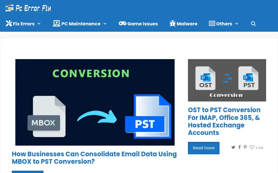 Screenshot of pcerror-fix.com