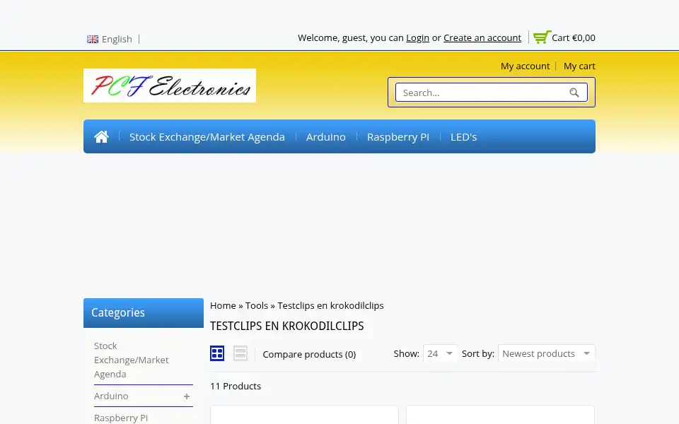 Screenshot of pcfelectronics.nl