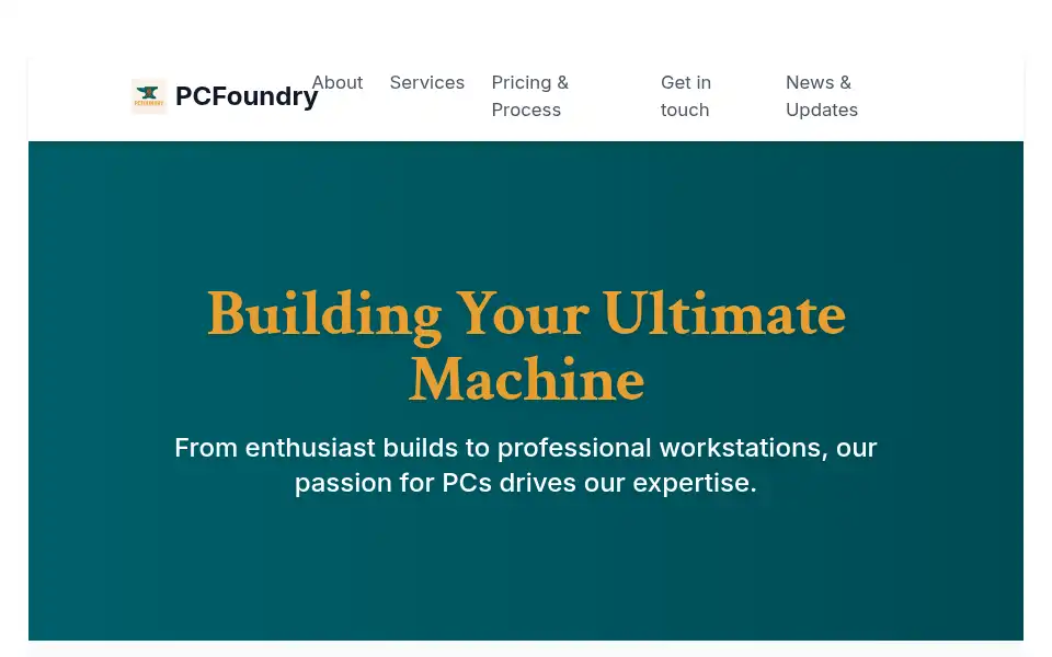 Screenshot of pcfoundry.co.uk