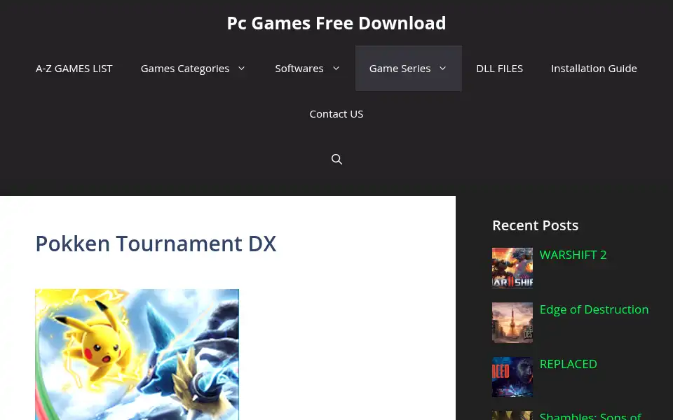 Screenshot of pcgamesrepacks.com