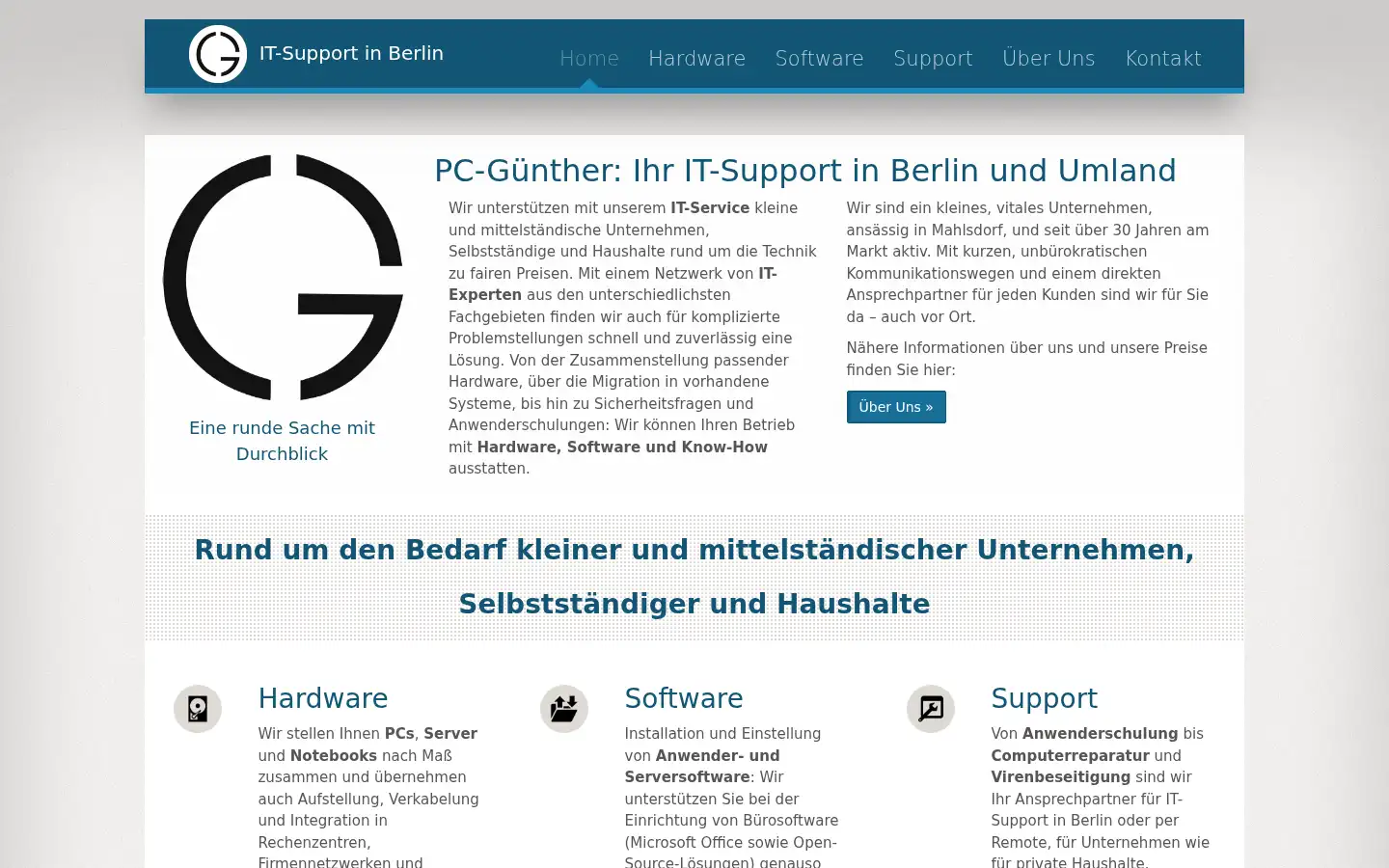 Screenshot of pcguenther.de