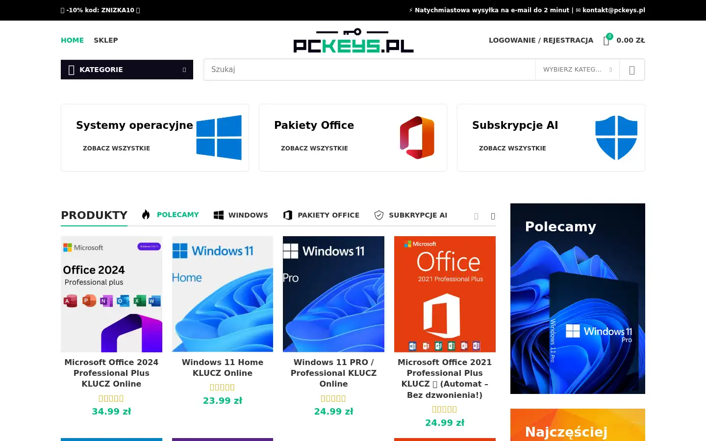 Screenshot of pckeys.pl