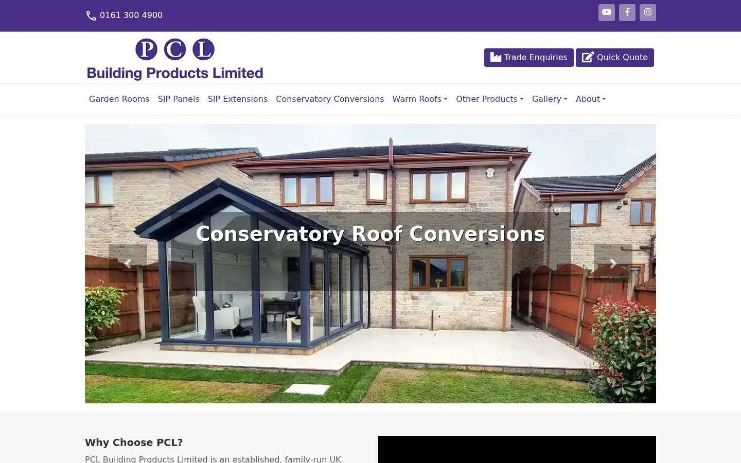 Screenshot of pclbuildingproducts.co.uk