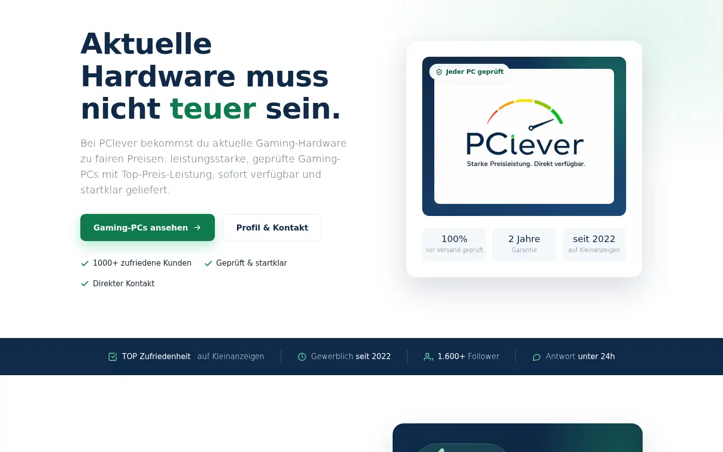 Screenshot of pclever.de