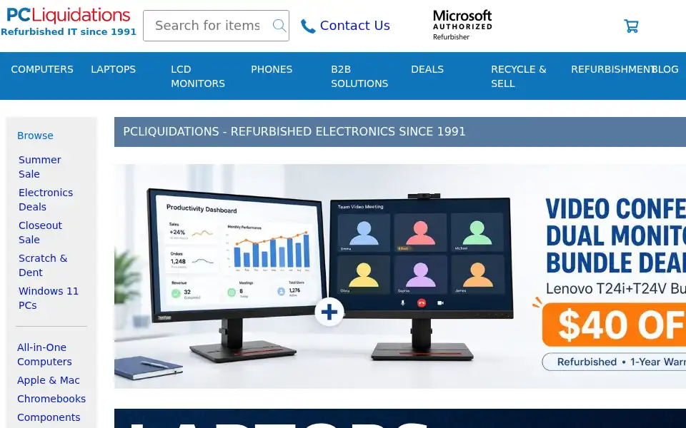 Screenshot of pcliquidations.com