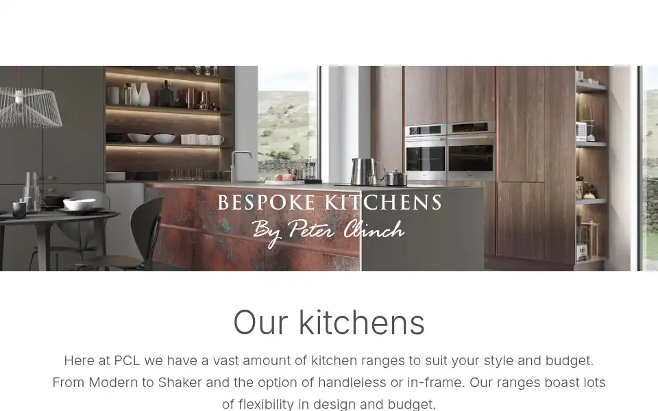 Screenshot of pclkitchens.co.uk