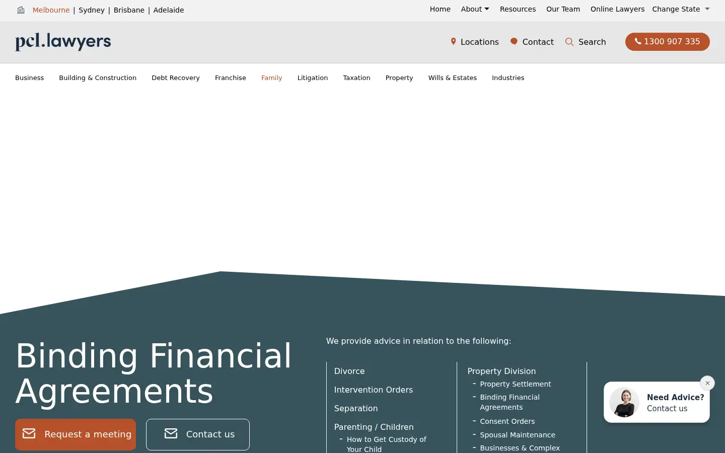 Screenshot of pcllawyers.com.au