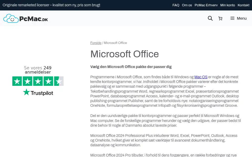 Screenshot of pcmac.dk