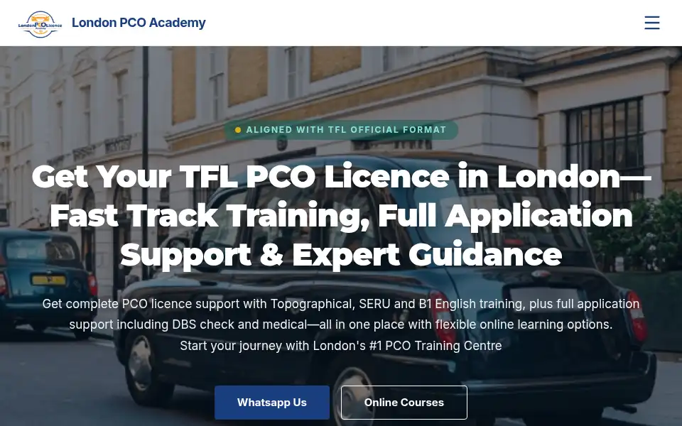 Screenshot of pcolicenceacademy.co.uk