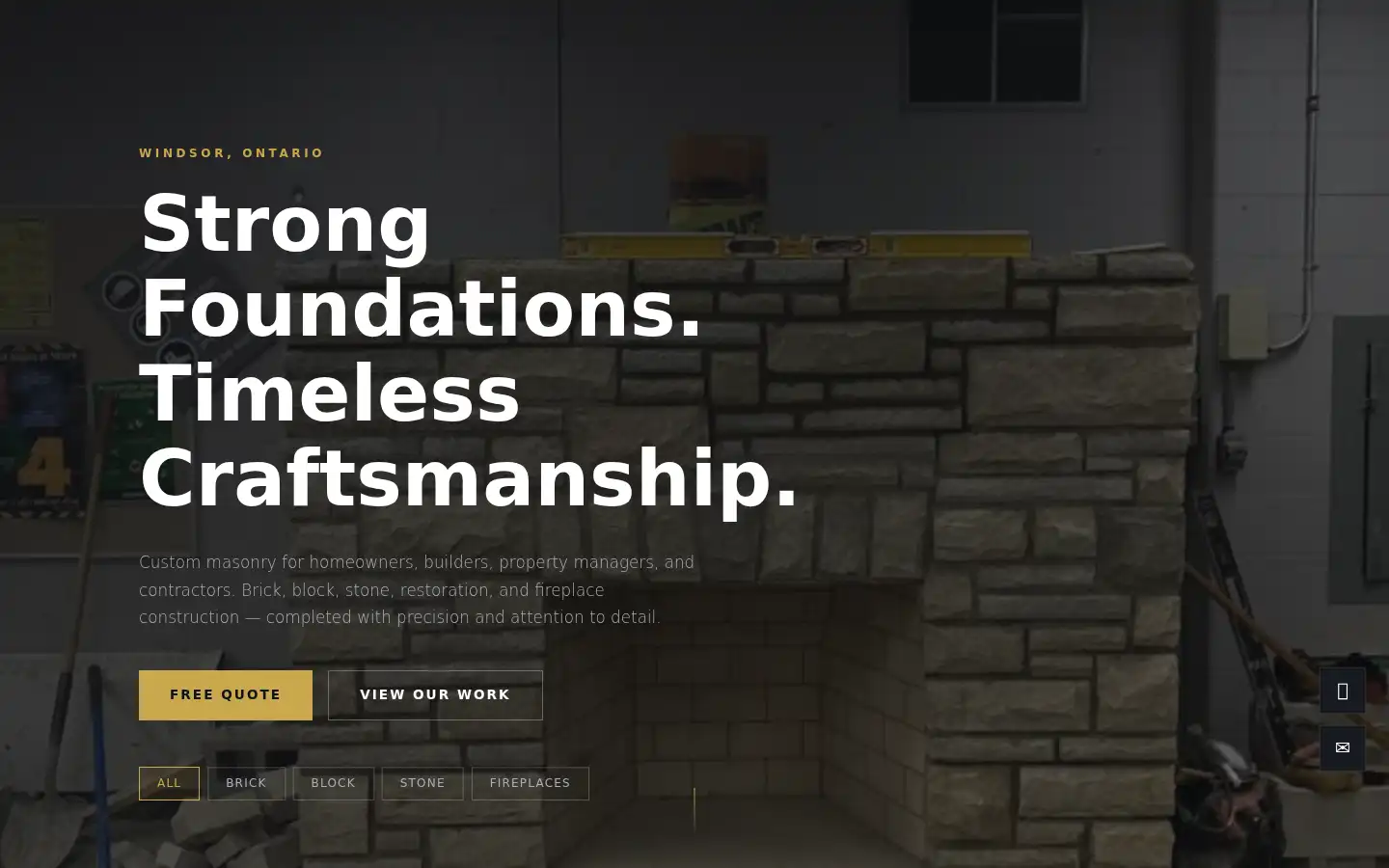 Screenshot of pcoremasonry.homes