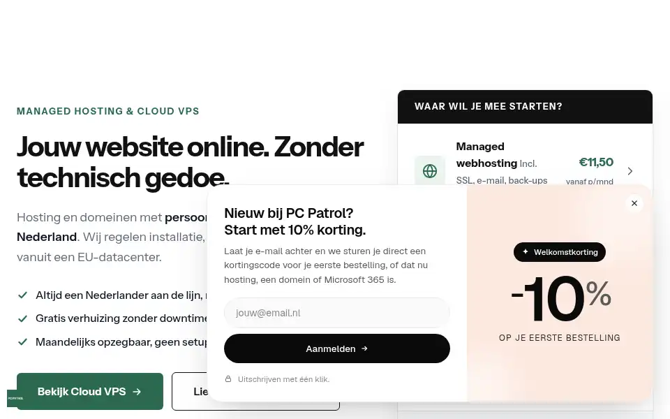Screenshot of pcpatrol.nl