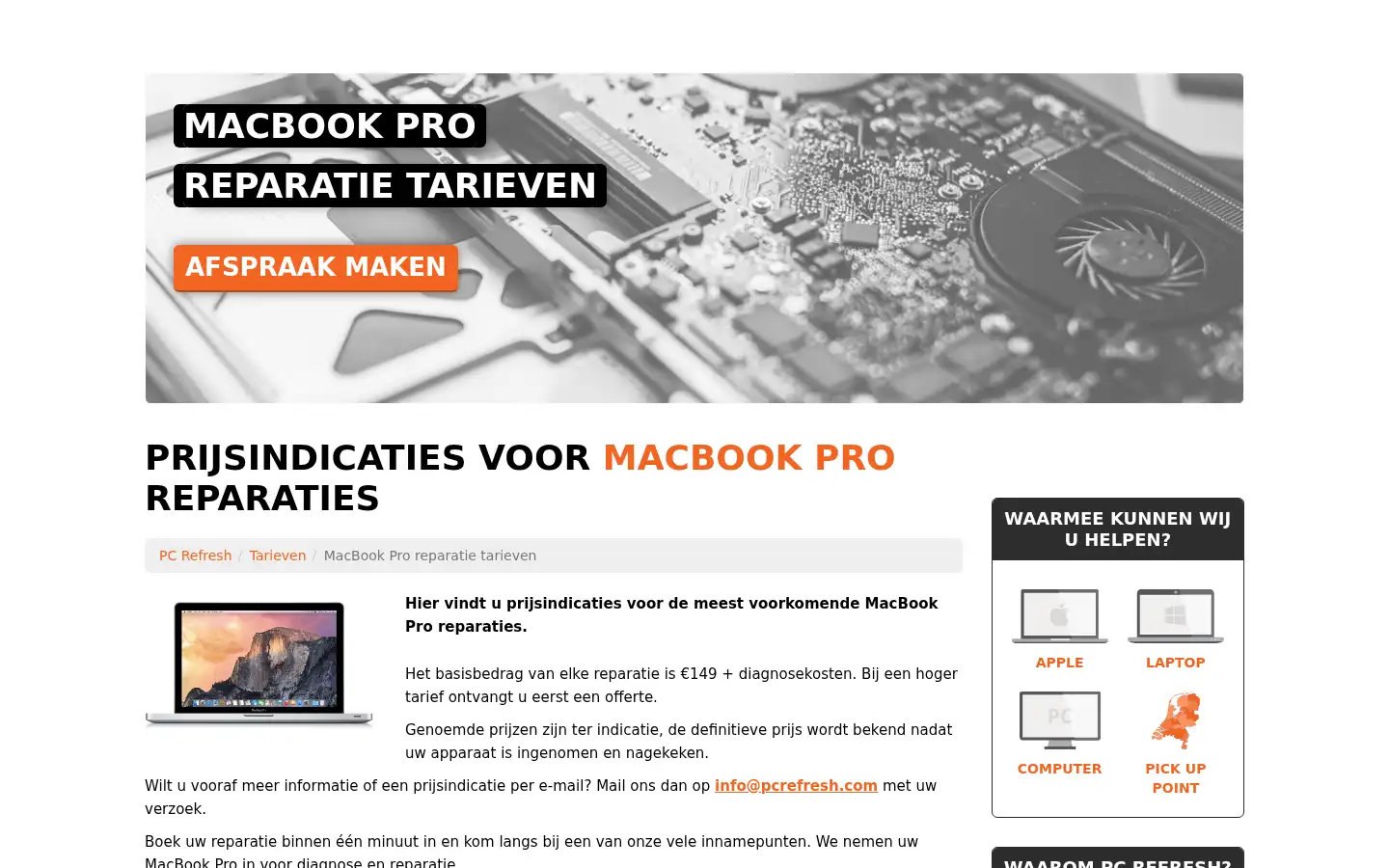 Screenshot of pcrefresh.com