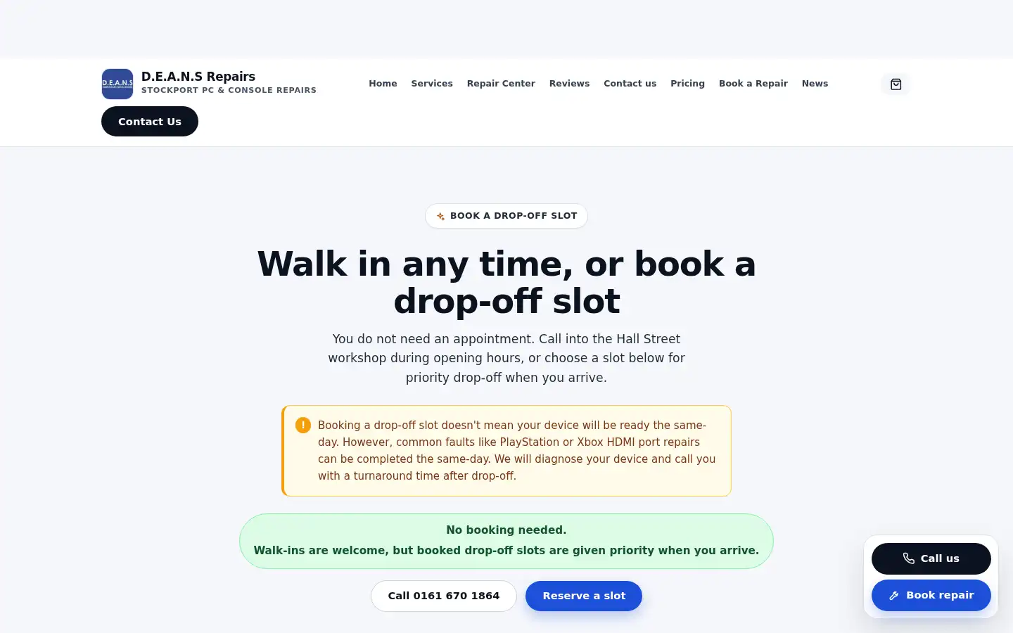 Screenshot of pcrepair-stockport.co.uk